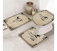Ahdyr Juego de alfombras de baño de 3 Piezas Alfombrilla Happy Halloween Don't Be A Magical Witch Black Hat Tree Vine Border Ultra Soft Contour Mat & Tapa para bañera, Ducha y baño