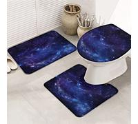 Ahdyr Juego de alfombras de baño de 3 Piezas Alfombrilla Mysterious Dreamy Starry Shine Universe de Contorno Ultra Suave y Cubierta de Tapa para bañera Ducha y baño-
