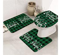 Ahdyr Juego de alfombras de baño de 3 Piezas Juego de Alfombrillas de baño St. Patrick's Lucky Charmed Blessed Juego de Alfombrillas Antideslizantes súper Suaves con Tapa de Inodoro Alfombra de co