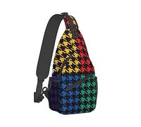 Ahdyr Linda mochila de hombro con honda, mochila, mochila cruzada de pata de gallo colorida, bolsas de asas, bolsa de gimnasio cruzada, bolsa de senderismo al aire libre para hombres y mujeres