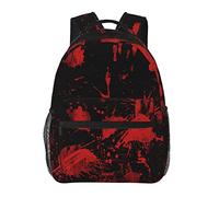 Ahdyr Mochila antirrobo multiusos de gran capacidad Bolsa de transporte Classic Horror Blood Splatter Black Red Art Camping Mochila al aire libre con bolsillos laterales
