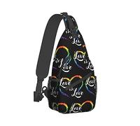 Ahdyr Mochila bandolera de moda, bolso, Love Is Love Lgbt Gay Pride Art Chest Pack Crossbody Bags, Tool Backpack, Gym Bags Sack Daypack Mochila al aire libre para hombre Mujer Dama