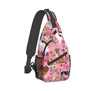 Ahdyr Mochila bandolera para hombres y mujeres, multiusos, antirrobo, para deportes al aire libre, mochila de viaje, mochila táctica, mochila cruzada con diseño de perro chihuahua