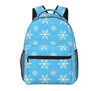 Ahdyr Mochila de día ligera para senderismo, negocios, caminar, ciclismo, gran capacidad, antirrobo, multiusos, bolsa de transporte, bolsa de ordenador de negocios con diseño de copo de nieve azul