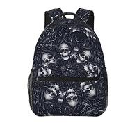 Ahdyr Mochila de día Mochila antirrobo Multiusos Mochila de gran capacidad Vintage Skull Florals Mochila de viaje Senderismo y camping con correas de hombro ajustables