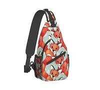 Ahdyr Mochila de hombro con honda para mujeres y hombres, multipropósito, antirrobo, informal, bolsa de transporte, bolsa de viaje cruzada, mochila táctica, linda mochila de arte de zorro