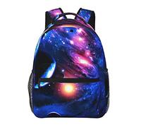 Ahdyr Mochila de poliéster duradero para senderismo, picnic, senderismo, ciclismo, gran capacidad, antirrobo, multiusos, para el hombro, Cool Galaxy Space Art, mochila informal