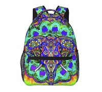 Ahdyr Mochila de poliéster duradero para senderismo, trabajo, correr, gran capacidad, antirrobo, multiusos, bandolera, Tie Dye Elephant Head Art, mochila de viaje y deporte