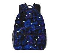 Ahdyr Mochila de poliéster duradero para viajes deportivos, correr, gran capacidad, antirrobo, multiusos, bolsa de transporte, Galaxy Stars Magic Glow In The Dark Art, mochila para portátil