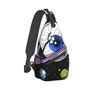 Ahdyr Mochila de viaje para hombres y mujeres, bolsa para acampar al aire libre, Trippy Space Planet Art Sling Bag, mochila para bicicleta, deporte, senderismo, viajes, camping, mochila compacta