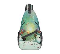 Ahdyr Mochila divertida con diseño de muñeco de nieve, bandolera cruzada ligera para mujeres y hombres, mochila informal para exteriores