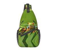 Ahdyr Mochila divertida con diseño de ranas, bandolera cruzada ligera para mujeres y hombres, mochila informal para exteriores