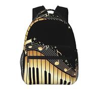 Ahdyr Mochila informal Multiusos Antirrobo Bolsa de mano de gran capacidad Impresiones de notas musicales novedosas Mochila informal Bolso de hombro de escalada con correas acolchadas
