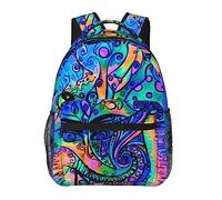 Ahdyr Mochila ligera para viajes deportivos, para correr, de gran capacidad, multiusos, antirrobo, color azul brillante, decorativa, con diseño de setas fantásticas, para ordenador portátil