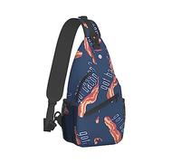 Ahdyr Mochila Sling Bag para hombres, mujeres, multipropósito, antirrobo, para deportes al aire libre, mochila de viaje, mochila táctica, US Bacon Meat Art Chest, mochila de día