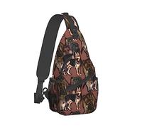 Ahdyr Mochila Sling para hombre Packable Compact Crossbody Rucksackan Shepherd Dog Art Mochila antirrobo multipropósito Estuche para cámara con correa ajustable para el hombro