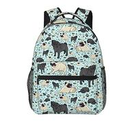 Ahdyr Mochilas Pug Dog Life Art, bolso de hombro antirrobo multiusos ligero, bolso de ordenador de negocios de gran capacidad con cremalleras suaves