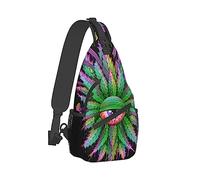 Ahdyr Moda Sling Mochila, Mochila, Trippy Eye Mushroom Art Crossbody Daypacks Chest Shoulder Packs, Carry On Bag, Outdoor Sport Daypack Travel Bag para Hombres Mujeres