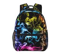 Ahdyr Mujeres Hombres Poliéster duradero ColorfulArt Mochila informal Mochila de gran capacidad con bolsillos laterales para deportes Picnic Caminar Ciclismo