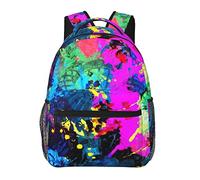 Ahdyr Psychedelic Trippy Splash Mochilas de pintura Bolso de hombro antirrobo multiusos ligero Mochila de gran capacidad para viajar y acampar con bolsillos laterales