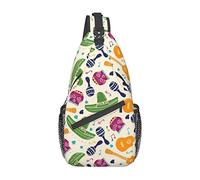 Ahdyr Sling Bags, Colorful Mexican Serape Hombres Mujeres Hombro Mochila, Chest Bag Daypack para Senderismo Viajes