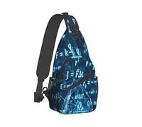 Ahdyr Sling Mochila Viaje Senderismo Mochila Brillante-Luz-Azul-Matemáticas Cuerda Bandolera Bandolera