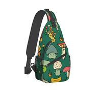 Ahdyr Sling Mochila Viaje Senderismo Mochila Divertida-Lindo-Champignon-Cuerda de hongo Crossbody Bolsa de hombro