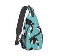 Ahdyr Sling Mochila Viaje Senderismo Mochila Killer-Whale-Shark Cuerda Bandolera Bandolera