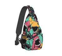 Ahdyr Sling Mochila Viaje Senderismo Mochila Shark-Deep-Sea-Animals Cuerda Bandolera Bandolera