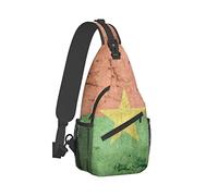 Ahdyr Sling Mochila Viaje Senderismo Mochila Vintage-Burkina-Faso-Bandera Cuerda Bandolera Bandolera