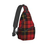 Ahdyr Sling Mochila Viaje Senderismo Mochila Wallace-Clan-Red-Tartan Cuerda Bandolera Bandolera