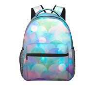 Ahdyr Sparking Mermaid Fish Scales Mochilas de arte Bolsa de hombro antirrobo multipropósito ligera Bolsa de computadora de negocios de gran capacidad con cremalleras suaves