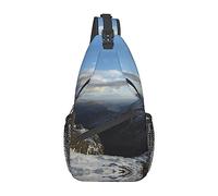 Ahdyr Top of the Snow Mountain Sling Backpack, bolso de hombro cruzado ligero para mujeres y hombres, mochila informal para exteriores