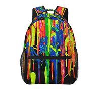Ahdyr Trippy Colorful Splashes Art Daypack Poliéster duradero Antirrobo Mochila multiusos Gran capacidad Gimnasio Senderismo al aire libre Mochila con correas ajustables para los hombros