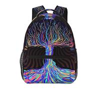 Ahdyr Trippy Colorful Tree Art Mochila Poliéster duradero Antirrobo Bolsa de transporte multiusos Mochila de viaje y deporte de gran capacidad Mochila con cremalleras suaves
