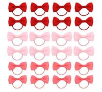 AHEJIOO 24 piezas de accesorios para caballos, lazos con bandas elásticas, decoración de nudos de mariposa en tres colores, arcos para mascotas, accesorios para caballos de presión, pelo largo