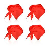 AHEJIOO Pañuelo rojo san fermin 4 Piezas de 1,2 m, Pack Triangular Grande para Fiestas Populares y Eventos, san fermin Accesorio Rojo para Cuadrillas Peñas Comparsas Celebraciones Tradicionales