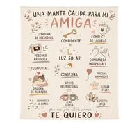AHEJIOO Regalos Originales para Mujer, Manta De Franela, Hermosa Manta Amistad con Frases 150x130cm, Regalo Amiga Cumpleaños, Regalos para Amigas Y Regalo Amiga Navidad Y Fiestas
