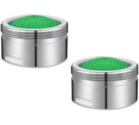 AHELECTRO, Juego de 2 Aireadores de Grifo M24, Filtro para Grifo de Baño y Cocina, Color Verde y Plateado