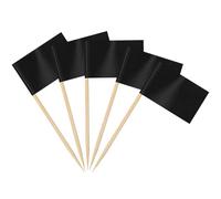 Ahfulife 100 Piezas Negro Bandera de Palillos de Dientes，Palillos Banderas Mini Bandera Cupcake, Banderas de palillo de cóctel para Fútbol Fiesta, Tartas, Decoraciones de Bares