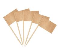 Ahfulife 200 Piezas Papel Kraft Bandera de Palillos de Dientes，Palillos Banderas Mini Bandera Cupcake, Banderas de palillo de cóctel para Fútbol Fiesta, Tartas, Decoraciones de Bares
