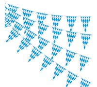 Ahfulife Guirnalda Banderas Oktoberfest, 30 Piezas Banderines de Bávaros de 14×21cm-10m Triángulo, Bandera de Oktoberfest Pequeña para Decoraciones Alemanas del Oktoberfest 1 Paquete