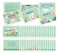 AhfuLife Kit de Señales para Búsqueda de Huevos de Pascua, 27 Tarjetas de Pistas con Huellas de Conejito, Decoración para Juegos Pascuales Niños, Cartas de Juego Pascual para Fiestas Familiares