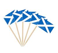 AhfuLife Palillos con Banderas de Escocia, 100 Piezas Banderas de Palillos de Dientes de Escocia para Decoraciones de Eurocopa, Cóctel, Sándwiches, Pastelería, Pastel, Frutas, Fiesta, Cupcakes