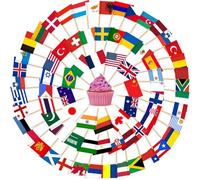 AhfuLife Palillos con Banderas de Varios Países, 100 Piezas Banderas de Palillos de Dientes para Decoraciones de Eurocopa, Cóctel, Sándwiches, Pastelería, Pastel, Frutas, Fiesta, Cupcakes