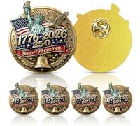 AhfuLife Pin de Solapa USA 250 Aniversario, Broches Patrióticos Metálicos Resina Esmalte, Packs 1/4/8/12/16 Uds, Ideales Para El Día Independencia USA, Sombreros, Chaquetas, Bufandas y Colección Moda