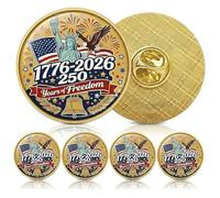 AhfuLife Pin de Solapa USA 250 Aniversario, Broches Patrióticos Metálicos Resina Esmalte, Packs 1/4/8/12/16 Uds, Ideales Para El Día Independencia USA, Sombreros, Chaquetas, Bufandas y Colección Moda
