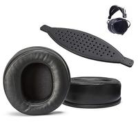 AHG - Almohadillas y diadema LCD de alta calidad compatibles con auriculares Audeze LCD-2 LCD-3 LCD-4 LCD-4z LCD-X LCD-XC LCD-MX4 y LCD-GX (negro). Almohadillas de piel de oveja | Correa de diadema de