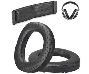 AHG Premium HD 8XX / HD 800S / HD 800 - Almohadillas y diadema compatibles con auriculares Sennheiser HD800, Sennheiser HD800S y Drop HD 8XX. Piel de oveja perforada, espuma de alta densidad, duradera