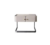 AHGFTYRDT Mesita de noche, mesa auxiliar moderna y creativa, mesita de noche de estilo simple con cajón, se puede almacenar, mesa auxiliar cuadrada, marco de metal, mesita de noche para interiores